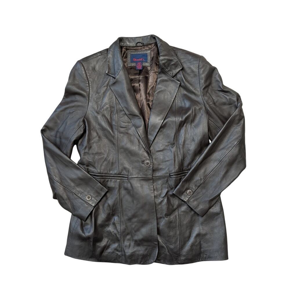 Vintage Denim & Co Brown Leather Blazer/Jacket, Large, VERY SOFT, 90's, Y2K